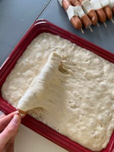 enrouler dans pâte à beignet