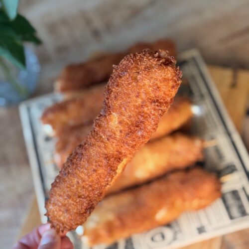corn dog maison saucisse mozzarella