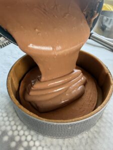 verser le flan sur l'insert