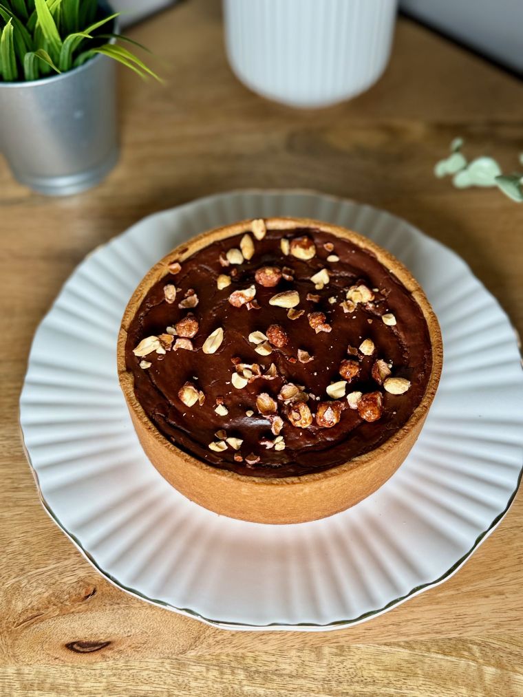 Flan au chocolat avec praliné cacahuète maison