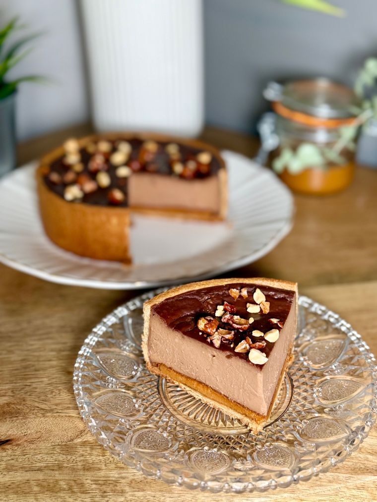 flan chocolat avec praliné cacahuètes maison