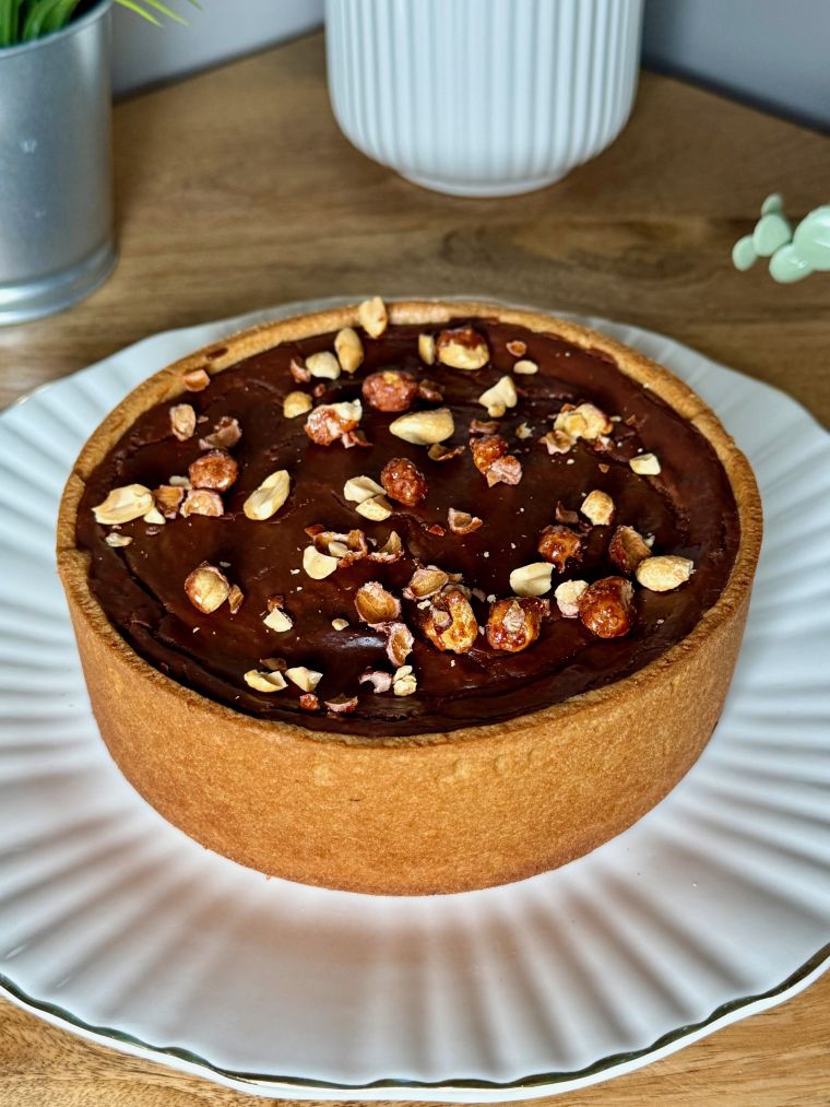 Flan au chocolat et praliné cacahuète maison
