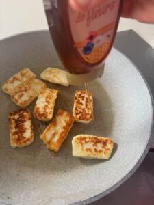 halloumi grillé au miel