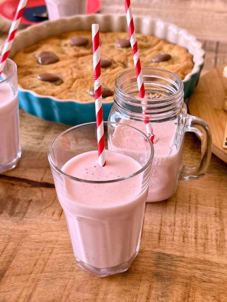 milkshake-fraises Milkshake aux fraises maison