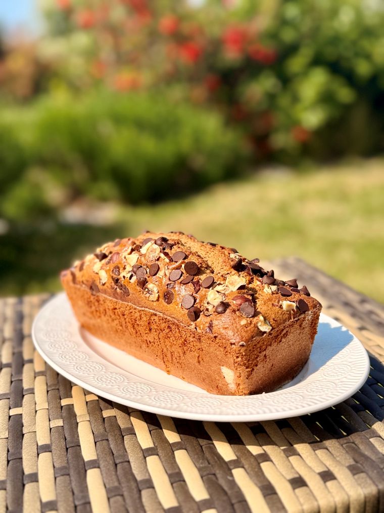 mon banana bread healthy et moelleux aux pépites de choclat noir