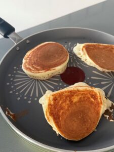 cuisson des pancakes protéinés