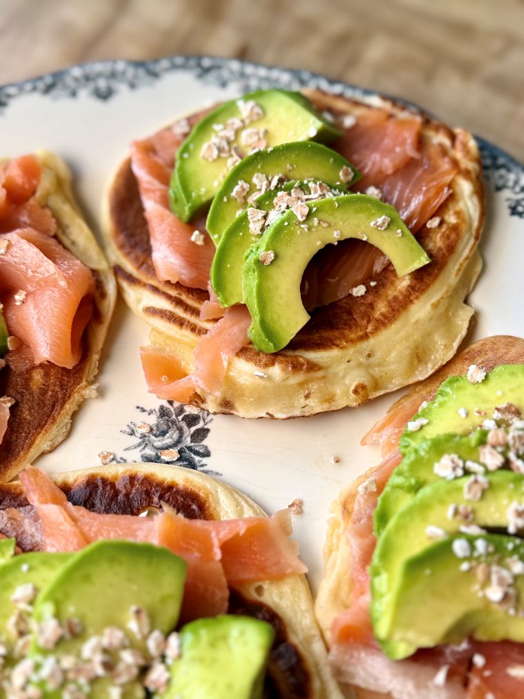 pancake saumon fumé et avocat