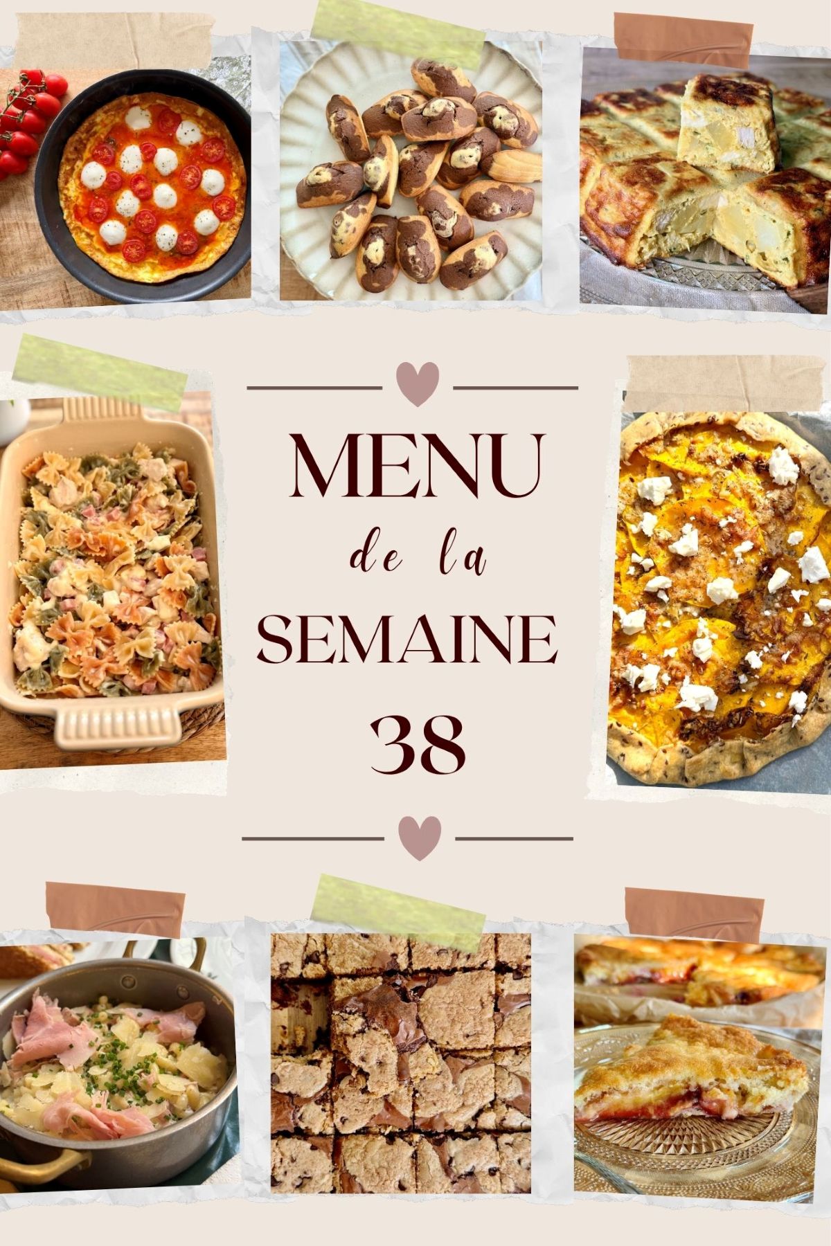 Menu équilibré pour la semaine 38