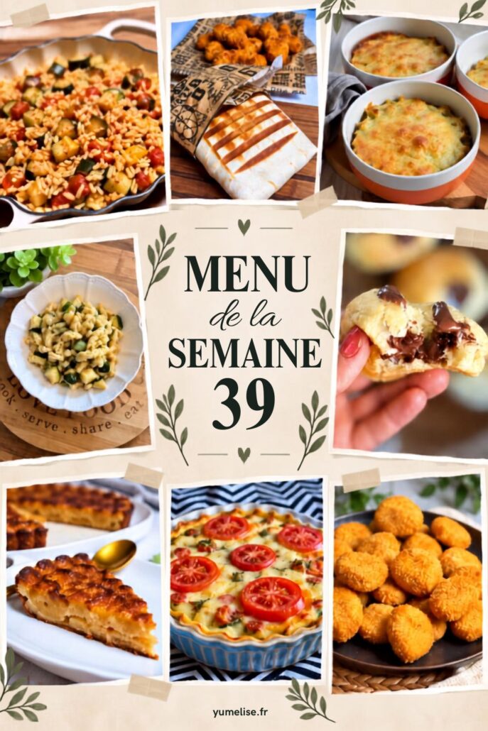Epingle pinterest pour menu semaine 39