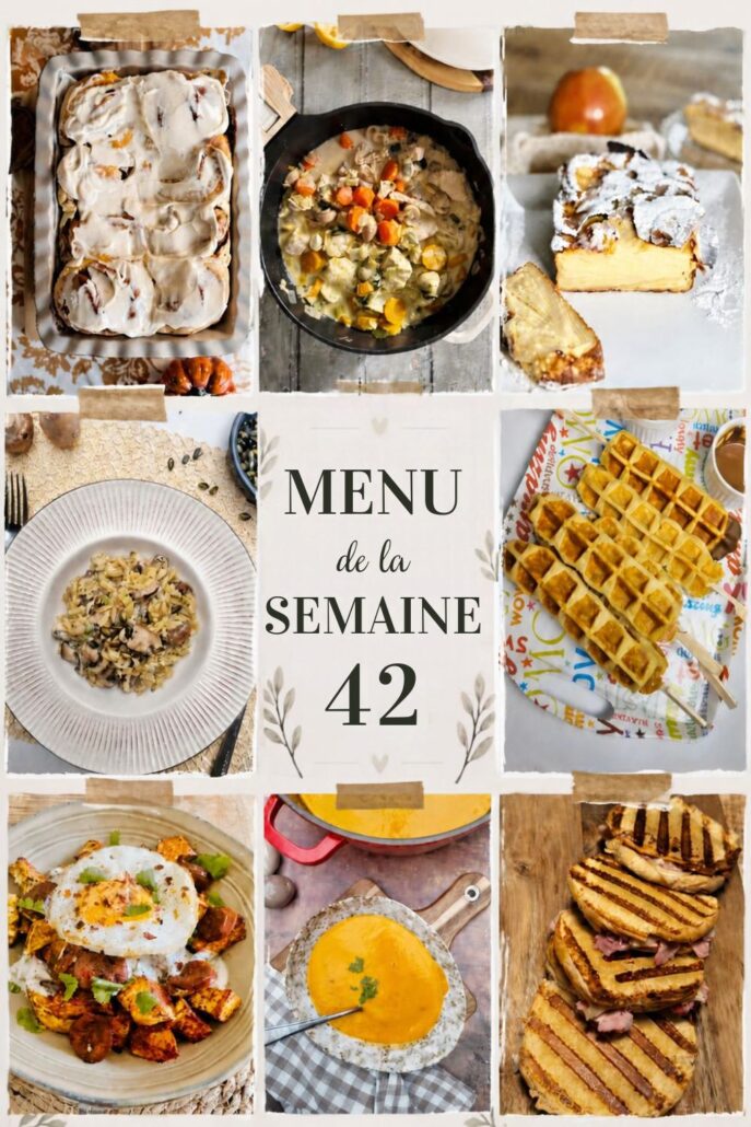 Menu d ela semaine 42 par Yumelise : déjeuners, dîners et goûters